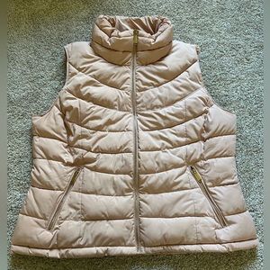 Calvin Klein Women’s Puffer Vest Light Pink Blush Size 2XL Gold
